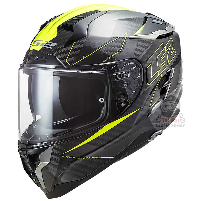LS2 Challenger FF327 Carbon tem Fold Vàng