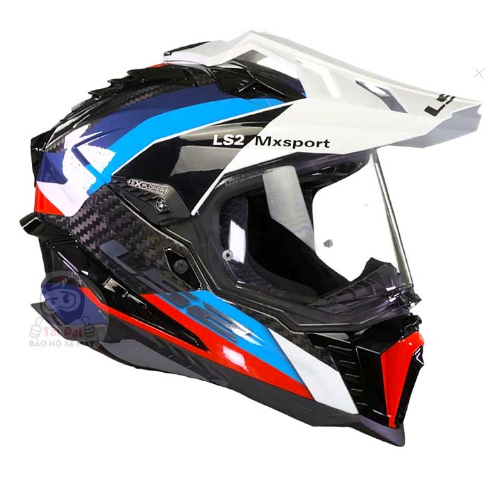 LS2 MX701 Explorer Carbon Trắng Xanh