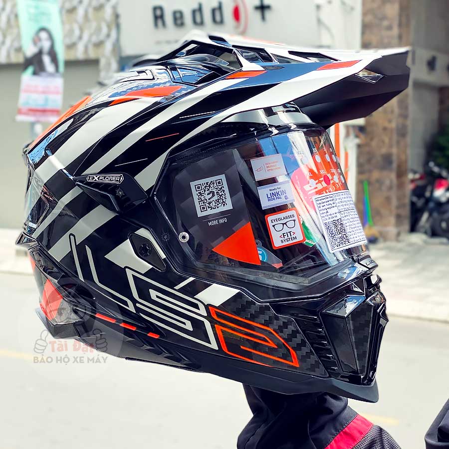 LS2 MX701 Explorer Carbon Edge Orange