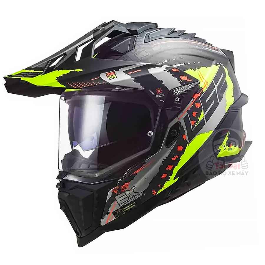 LS2 MX701 Explorer Carbon Extend Xanh lá