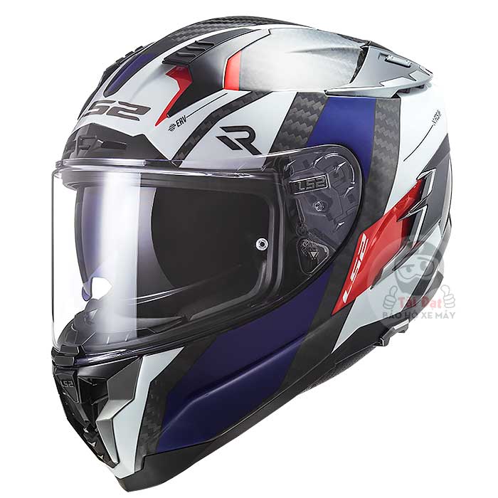 LS2 Challenger FF327 Carbon Alloy Trắng Xanh
