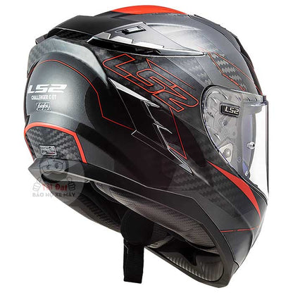 LS2 Challenger FF327 Carbon tem Fold Đỏ