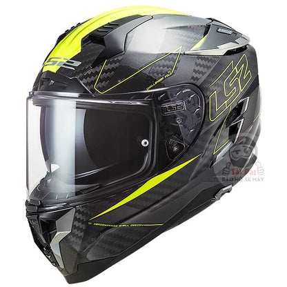 LS2 Challenger FF327 Carbon tem Fold Vàng
