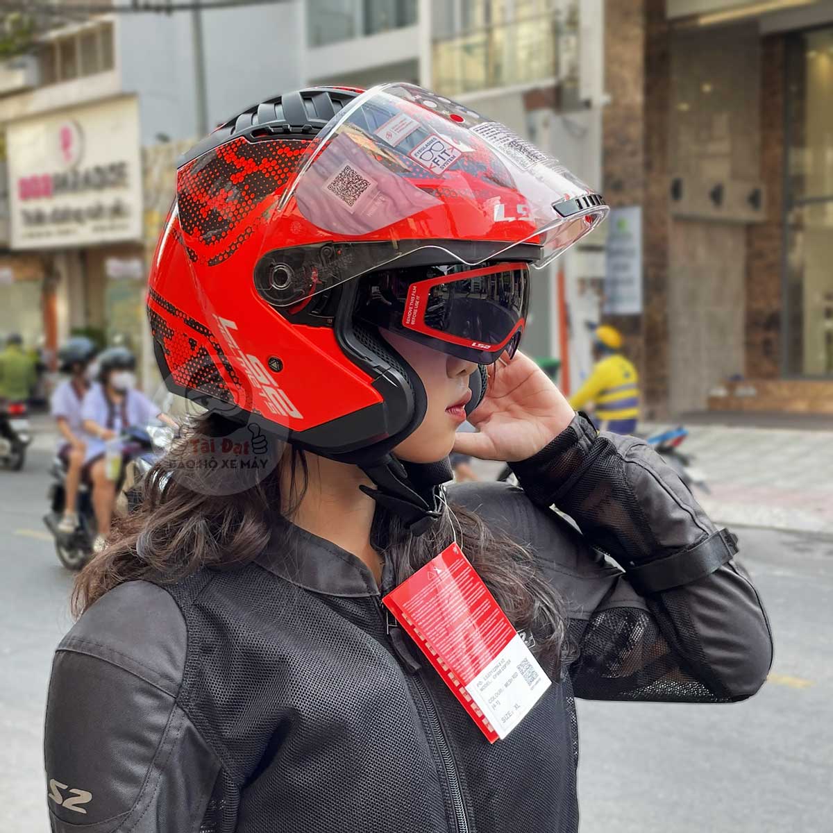 LS2 OF600 Copter Mesh Đỏ