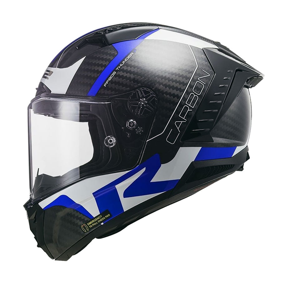 LS2 FF805 Thunder Racing 1 Xanh Trắng