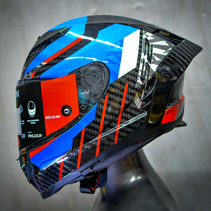 LS2 Dragon FF807 Carbon Trax Blue