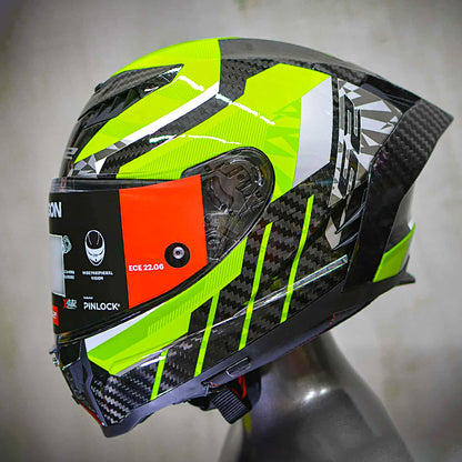 LS2 Dragon FF807 Carbon Trax Yellow