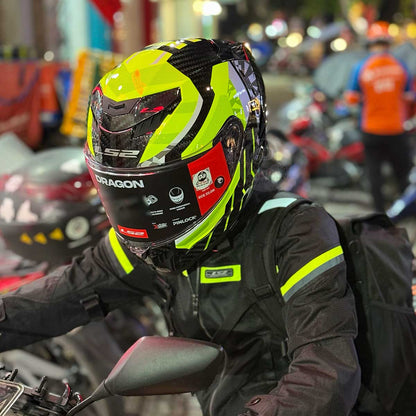 LS2 Dragon FF807 Carbon Trax Yellow