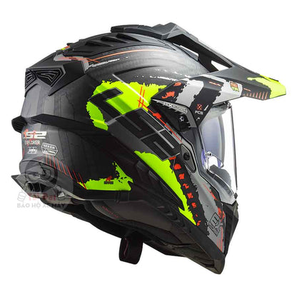 LS2 MX701 Explorer Carbon Extend Xanh lá