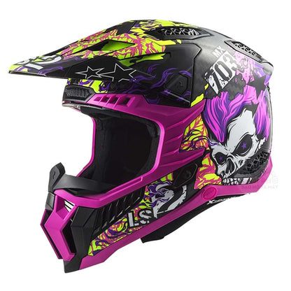 LS2 MX703 X-Force Carbon Fire Skull Violet