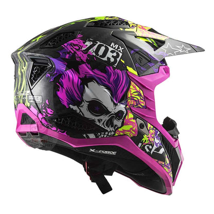 LS2 MX703 X-Force Carbon Fire Skull Violet