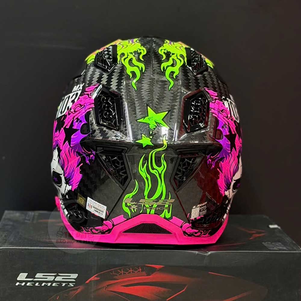 LS2 MX703 X-Force Carbon Fire Skull Violet