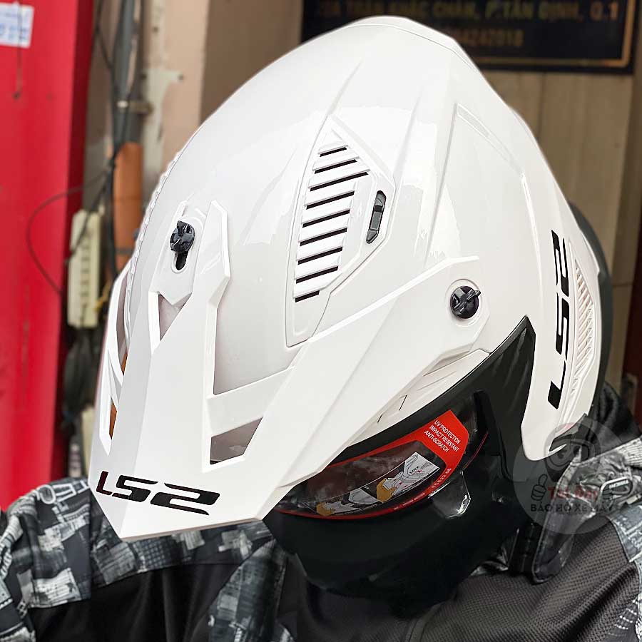 LS2 Drifter Of606 Trắng bóng