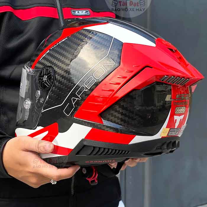 LS2 FF805 Thunder Carbon Racing 1 Trắng Đỏ