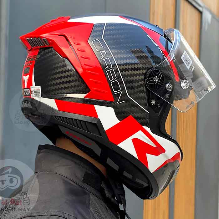 LS2 FF805 Thunder Carbon Racing 1 Trắng Đỏ