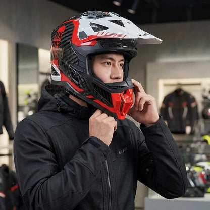 LS2 Mx703 X-Force Carbon Victory Trắng Đỏ