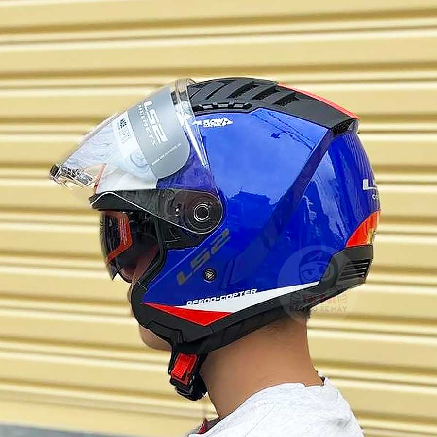 LS2 OF600 Copter Urbane Xanh dương đỏ