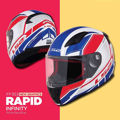 LS2 Rapid FF353 Infinity Trắng Xanh Đỏ