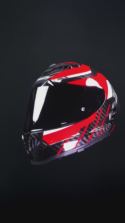 LS2 Dragon FF807 Carbon Trax Red