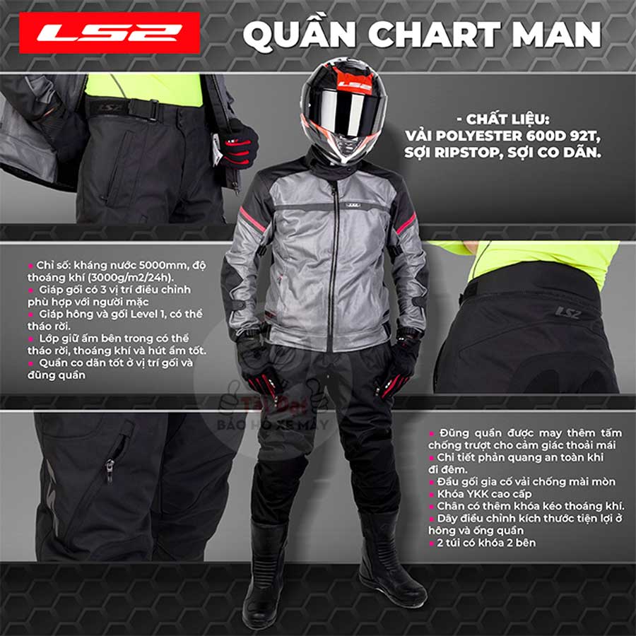 Quần mô tô LS2 Chart Man